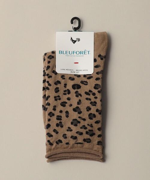 BLEU FORET(ブルーフォレ)の「<BLEU FORET> LEOPARD SK(ソックス/靴下・レディース・ベージュ/グレー・36/38)」の2枚目の写真