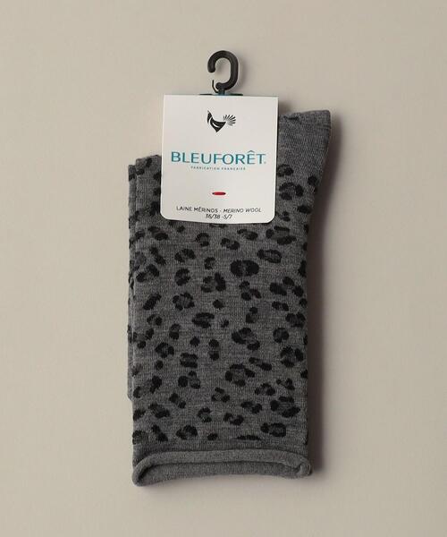 BLEU FORET(ブルーフォレ)の「<BLEU FORET> LEOPARD SK(ソックス/靴下・レディース・ベージュ/グレー・36/38)」の1枚目の写真