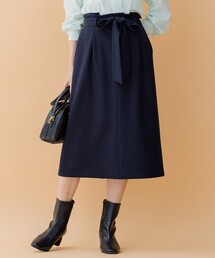 【洗える】ツイルストレッチ タイトスカート