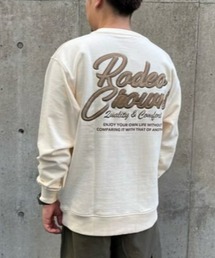 メンズコーデュロイアップリケスウェットトップス