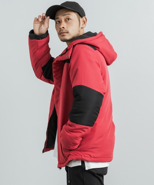 Rocky Monroe(ロッキーモンロー)の「オーバーサイズ 配色切り替え中綿ジャケット ビッグシルエット(ブルゾン・メンズ・ベージュ/ネイビー/ブラック/レッド・M/L/XL)」の11枚目の写真
