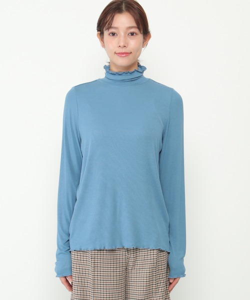 ikka(イッカ)の「ハイネックメローインナー(Tシャツ/カットソー・レディース・ブラック/オフホワイト/ブルー/マジェンタ・M/L)」の15枚目の写真