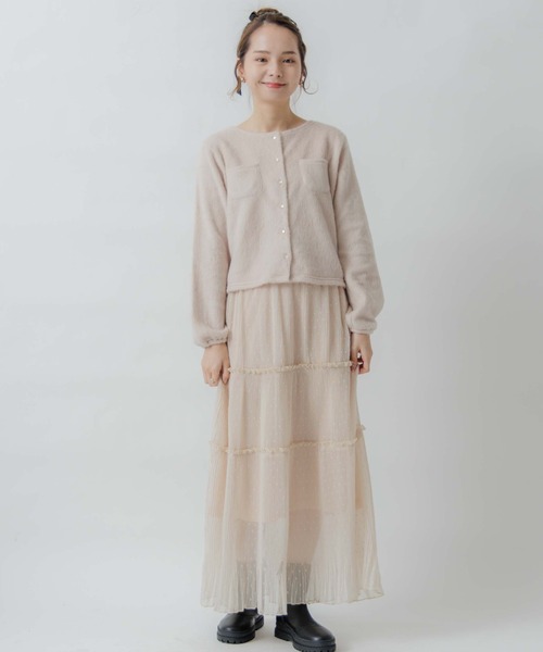 flower(フラワー)の「フラッフパフカーディガン(カーディガン/ボレロ・レディース・ホワイト/ベージュ・FREE)」の19枚目の写真