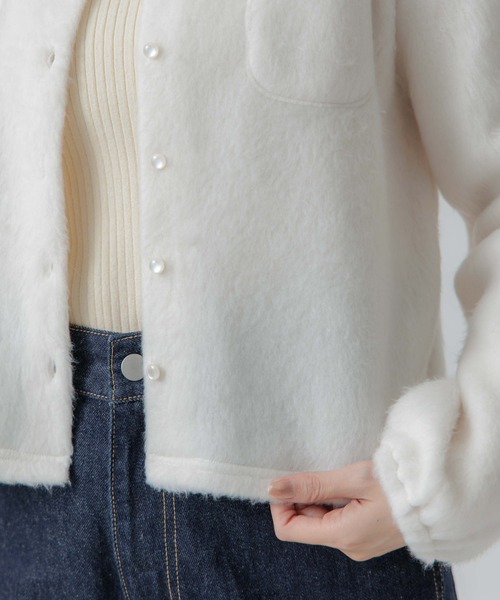 flower(フラワー)の「フラッフパフカーディガン(カーディガン/ボレロ・レディース・ホワイト/ベージュ・FREE)」の12枚目の写真