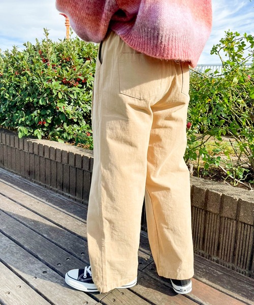 Birthday room（バースデイルーム）の「シンプルタックチノパンツ（チノパンツ・レディース・ベージュ/ブラック・FREE）」の5枚目の写真