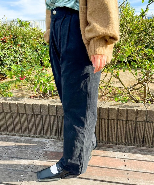 Birthday room（バースデイルーム）の「シンプルタックチノパンツ（チノパンツ・レディース・ベージュ/ブラック・FREE）」の15枚目の写真