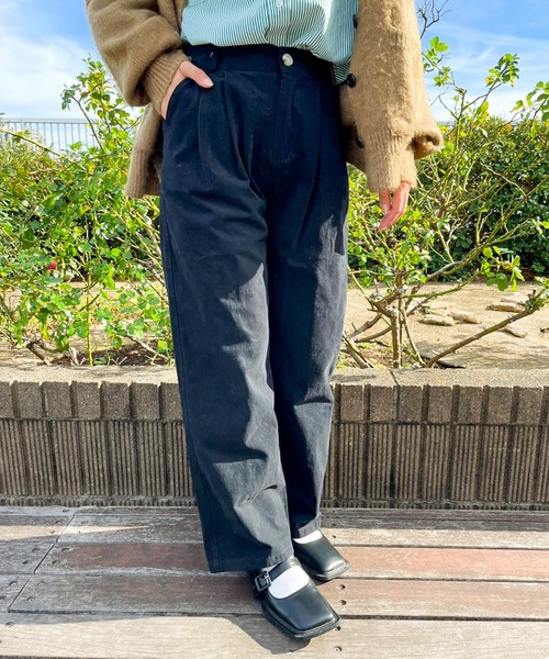 Birthday room（バースデイルーム）の「シンプルタックチノパンツ（チノパンツ・レディース・ベージュ/ブラック・FREE）」の19枚目の写真