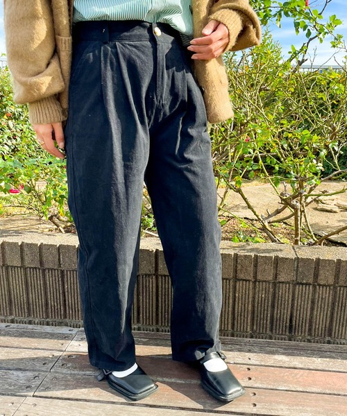 Birthday room（バースデイルーム）の「シンプルタックチノパンツ（チノパンツ・レディース・ベージュ/ブラック・FREE）」の22枚目の写真