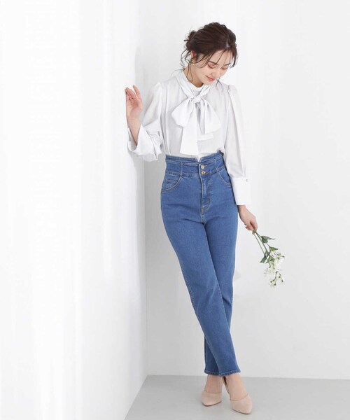 PROPORTION BODY DRESSING（プロポーションボディドレッシング）の「デニムテーパードパンツ / 1213130200（その他パンツ・レディース・ブルー/ダークネイビー・SMALL/MEDIUM）」の3枚目の写真