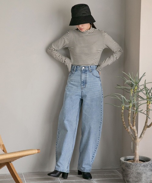 LOWRYS FARM(ローリーズファーム)の「CONEカーブデニムパンツ* 177910(デニムパンツ・レディース・ライトブルー/ブルー・MEDIUM/LARGE)」の5枚目の写真