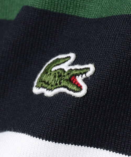 LACOSTE(ラコステ)の「LACOSTE for BEAMS / 別注 ボーダー Tシャツ(Tシャツ/カットソー・メンズ・ホワイト系その他/グリーン系その他/ネイビー系・2/3/4/5/6)」の5枚目の写真