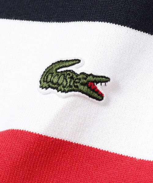 LACOSTE(ラコステ)の「LACOSTE for BEAMS / 別注 ボーダー Tシャツ(Tシャツ/カットソー・メンズ・ホワイト系その他/グリーン系その他/ネイビー系・2/3/4/5/6)」の7枚目の写真