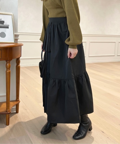 apres jour(アプレジュール)の「アシメレイヤードデザインスカート【ZOZOTOWN限定アイテム】(スカート・レディース・ブラック/グレイッシュベージュ・フリー/X-LARGE)」の10枚目の写真
