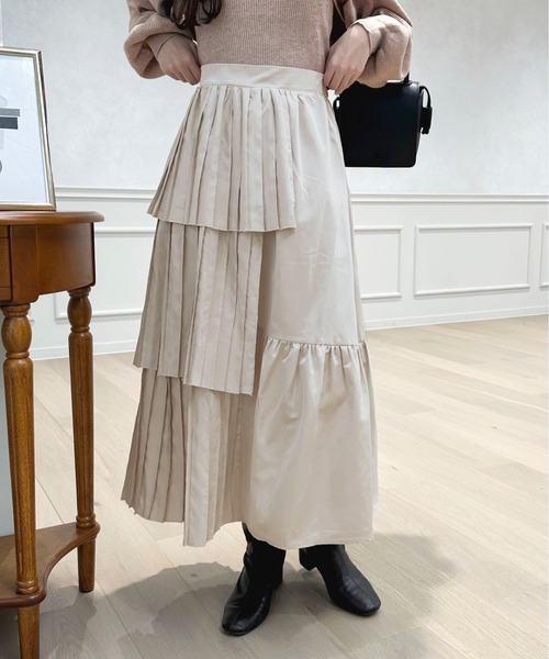 apres jour(アプレジュール)の「アシメレイヤードデザインスカート【ZOZOTOWN限定アイテム】(スカート・レディース・ブラック/グレイッシュベージュ・フリー/X-LARGE)」の14枚目の写真