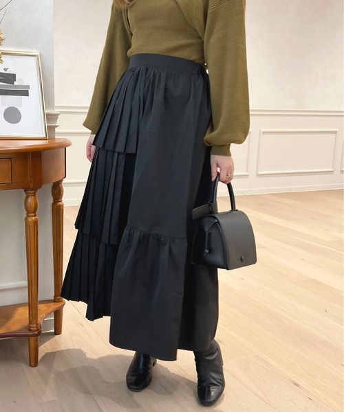 apres jour(アプレジュール)の「アシメレイヤードデザインスカート【ZOZOTOWN限定アイテム】(スカート・レディース・ブラック/グレイッシュベージュ・フリー/X-LARGE)」の17枚目の写真