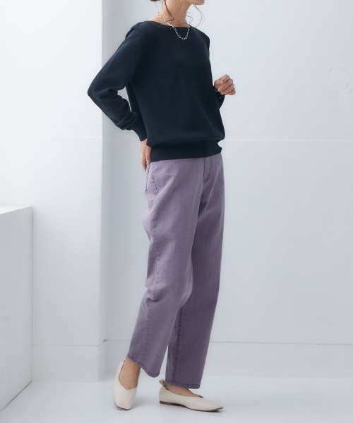 nissen（ニッセン）の「【販売終了】洗えるＵＶカット綿１００％ボートネックニット（ニット/セーター・レディース・オフホワイト/ライトベージュ/杢グレー/ブラック/ピンク系/ラベンダー/ブルー/グリーン・L/M/LL/S）」の17枚目の写真