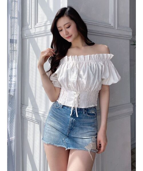 GYDA（ジェイダ）の「BROKENデニムスカートライクショートパンツ（デニムスカート・レディース・ブルー/ライトブルー・SMALL/MEDIUM）」の17枚目の写真