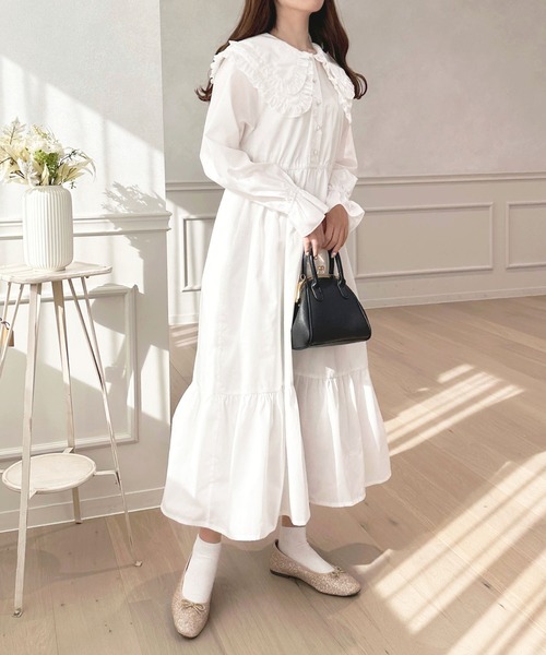 apres jour（アプレジュール）の「フリル襟ワンピース【ZOZOTOWN限定