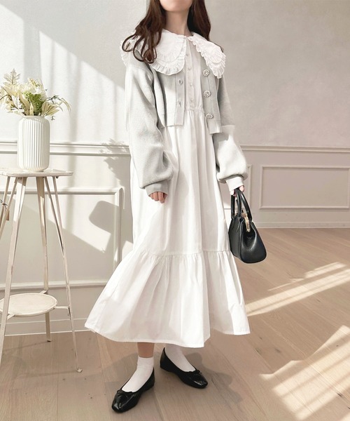 apres jour(アプレジュール)の「フリル襟ワンピース【ZOZOTOWN限定アイテム】(ワンピース・レディース・ブラック/オフホワイト/ピンクベージュ・X-LARGE/フリー)」の12枚目の写真