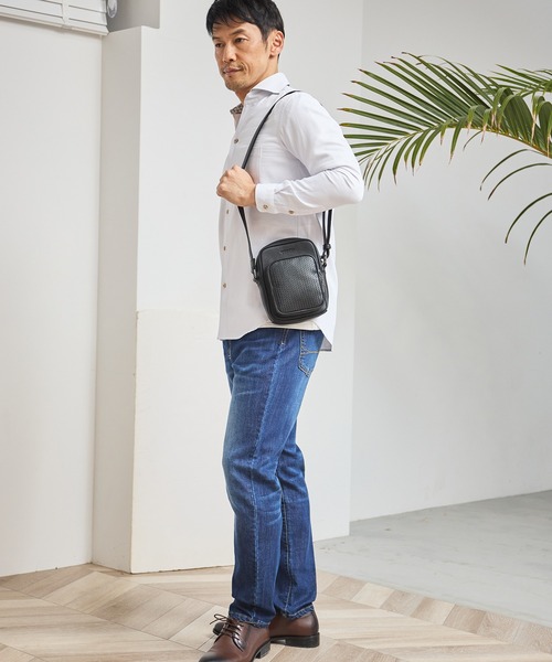 UNION STATION（ユニオンステーション）の「シンセティックレザー型押しミニショルダーバッグ（ショルダーバッグ・メンズ・ブラック系その他/ブラック・FREE）」の11枚目の写真