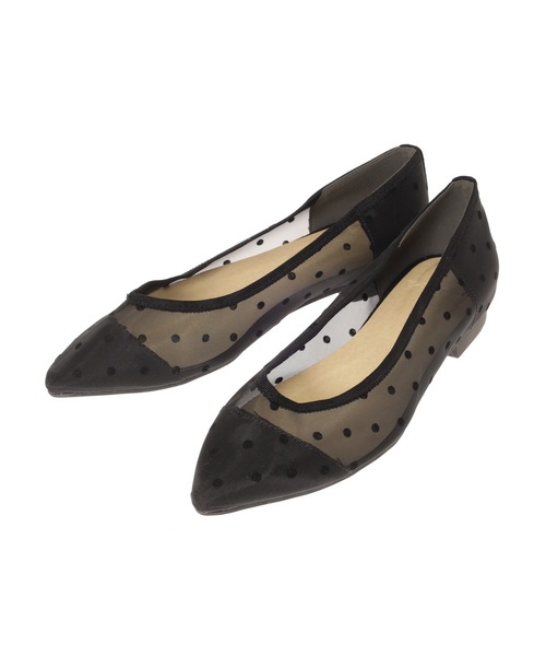 Edit Sheen（エディットシーン）の「ドットシアーフラットシューズ（パンプス・レディース・ブラック・22.5cm/23.0cm/23.5cm/24.0cm/24.5cm）」の5枚目の写真