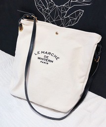 florist | 【2WAY/A4収納可】【ポーチ付き】配色レザーキャンバスカジュアルトートバッグ/ショルダーバッグ(トートバッグ)