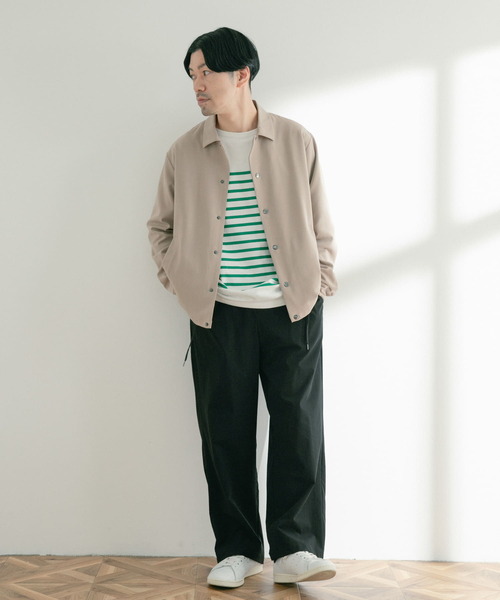 ITEMS URBANRESEARCH（アイテムズ アーバンリサーチ）の「パネルボーダー天竺ロングスリーブバスクシャツ（Tシャツ/カットソー・メンズ・ブラック/ネイビー/グリーン・MEDIUM/LARGE）」の9枚目の写真