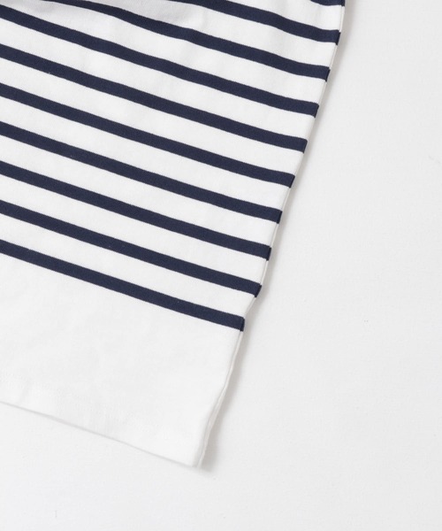 ITEMS URBANRESEARCH（アイテムズ アーバンリサーチ）の「パネルボーダー天竺ロングスリーブバスクシャツ（Tシャツ/カットソー・メンズ・ブラック/ネイビー/グリーン・MEDIUM/LARGE）」の21枚目の写真