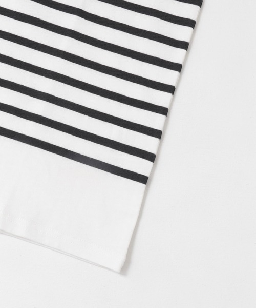 ITEMS URBANRESEARCH（アイテムズ アーバンリサーチ）の「パネルボーダー天竺ロングスリーブバスクシャツ（Tシャツ/カットソー・メンズ・ブラック/ネイビー/グリーン・MEDIUM/LARGE）」の11枚目の写真