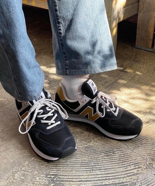 NEW BALANCE（ニューバランス）の「【NEW BALANCE】 ニューバランス ML574 スニーカー ユニセックス（スニーカー・メンズ・ブラック×ゴールド/グレー/ベージュ・8/8h/5/5h/6/6h/7/7h/9h/9/10/10h/4h）」の10枚目の写真