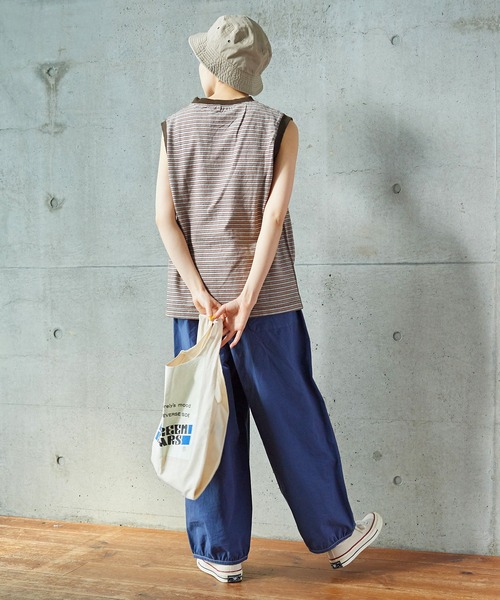 PAR ICI（パーリッシィ）の「タック柄マルチボーダー ノースリーブカットソー（Tシャツ/カットソー・レディース・ブラウン/ネイビー・FREE）」の20枚目の写真