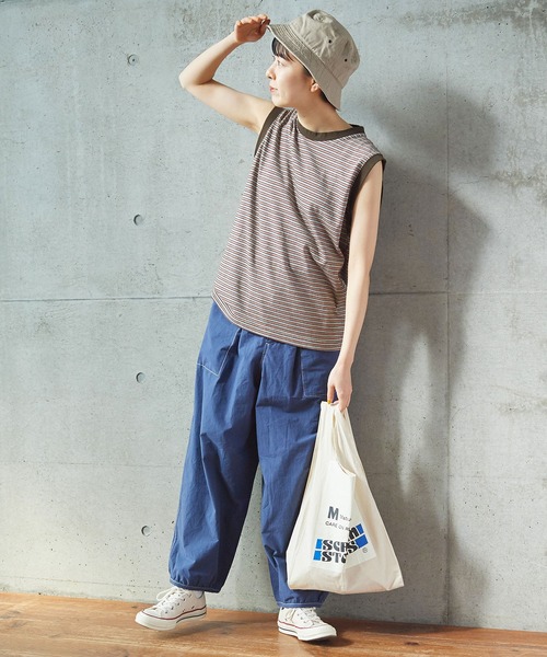 PAR ICI（パーリッシィ）の「タック柄マルチボーダー ノースリーブカットソー（Tシャツ/カットソー・レディース・ブラウン/ネイビー・FREE）」の19枚目の写真