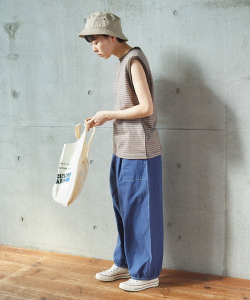 PAR ICI（パーリッシィ）の「タック柄マルチボーダー ノースリーブカットソー（Tシャツ/カットソー・レディース・ブラウン/ネイビー・FREE）」の22枚目の写真