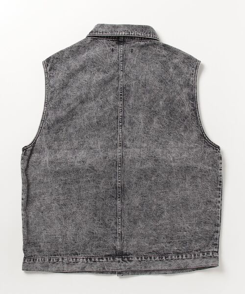 Salong hameu（サロン ハミュー）の「ビッグシルエット ケミカルウォッシュデニムベスト メンズ レディース（ベスト・メンズ・ブルー系その他/ブラック系その他・M/L）」の8枚目の写真