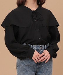 【150㎝前後の小柄さんサイズ】ラッフルフリルブラウス