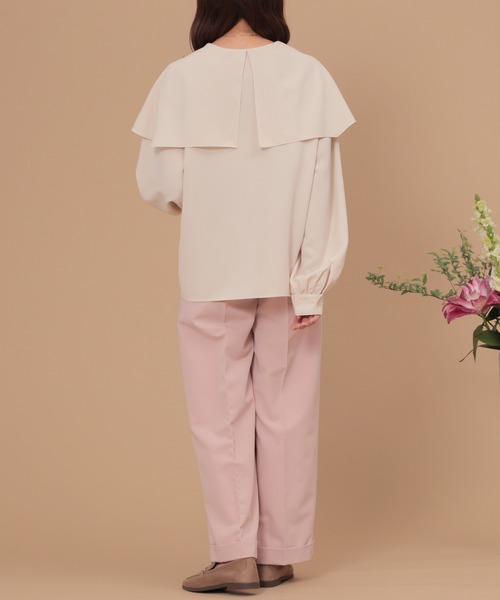 mil(ミル)の「【150㎝前後の小柄さんサイズ】ラッフルフリルブラウス(シャツ/ブラウス・レディース・アイボリー/ブラック/ダークベージュ/ライトベージュ/ベージュ・S/XS)」の11枚目の写真