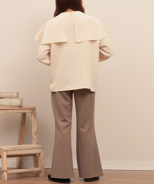 mil(ミル)の「【150㎝前後の小柄さんサイズ】ラッフルフリルブラウス(シャツ/ブラウス・レディース・アイボリー/ブラック/ダークベージュ/ライトベージュ/ベージュ・S/XS)」の20枚目の写真