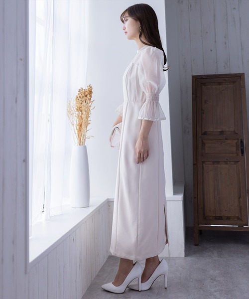 clear(クリア)の「シアードッキングワンピース/オケージョン(ワンピース・レディース・ブラック/ベージュ・M/S)」の6枚目の写真