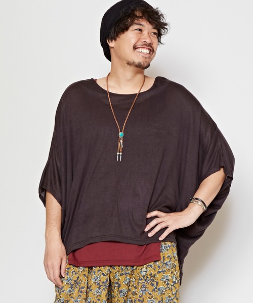 チャイハネ(チャイハネ)の「【チャイハネ】ナドリ刺繍入りMEN'Sトップス&インナータンク付き2点セット(アンサンブル・メンズ・ブルー/ベージュ/チャコール/グリーン/ライトベージュ/パープル・FREE)」の1枚目の写真