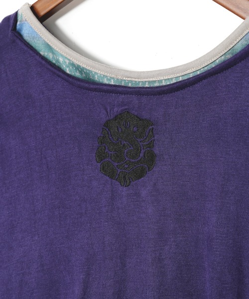 チャイハネ(チャイハネ)の「【チャイハネ】ナドリ刺繍入りMEN'Sトップス&インナータンク付き2点セット(アンサンブル・メンズ・ブルー/ベージュ/チャコール/グリーン/ライトベージュ/パープル・FREE)」の8枚目の写真