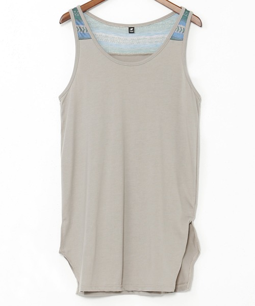 チャイハネ(チャイハネ)の「【チャイハネ】ナドリ刺繍入りMEN'Sトップス&インナータンク付き2点セット(アンサンブル・メンズ・ブルー/ベージュ/チャコール/グリーン/ライトベージュ/パープル・FREE)」の9枚目の写真