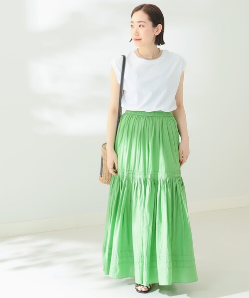 B:MING by BEAMS（ビーミングバイビームス）の「B:MING by BEAMS / インド ティアード スカート（スカート・レディース・ピンク/ライトグリーン/オフホワイト/ブラック・SMALL/MEDIUM）」の4枚目の写真