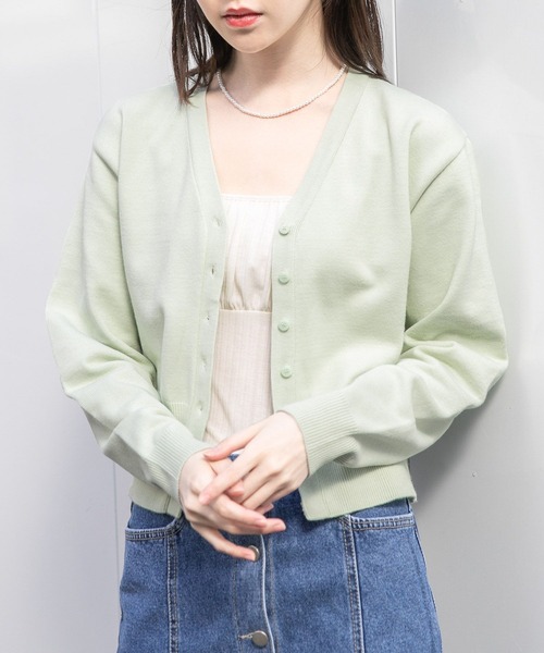 ALAND（エーランド）の「3.3 Field Trip／バルーンスリーブカーディガン 2196700（カーディガン/ボレロ・レディース・ピンク/ブラック/ライトグリーン・FREE）」の2枚目の写真