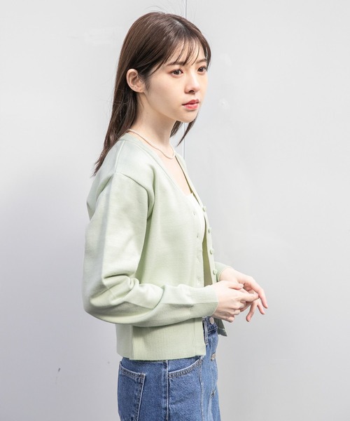 ALAND（エーランド）の「3.3 Field Trip／バルーンスリーブカーディガン 2196700（カーディガン/ボレロ・レディース・ピンク/ブラック/ライトグリーン・FREE）」の6枚目の写真