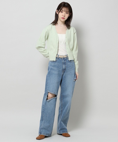 ALAND（エーランド）の「3.3 Field Trip／バルーンスリーブカーディガン 2196700（カーディガン/ボレロ・レディース・ピンク/ブラック/ライトグリーン・FREE）」の7枚目の写真