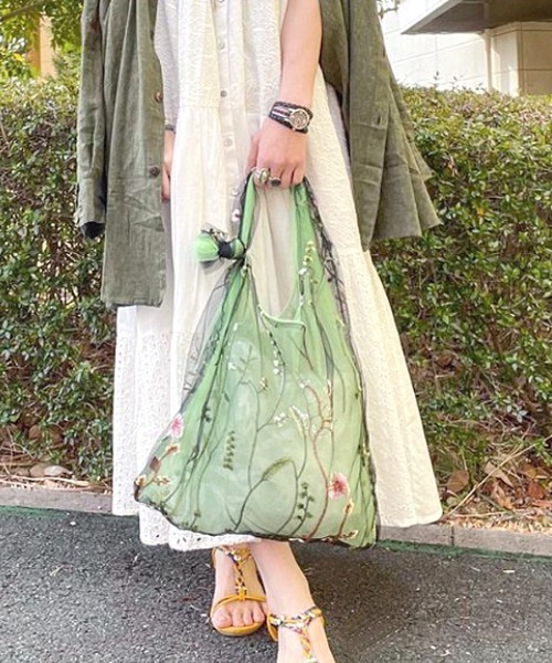 チャイハネ（チャイハネ）の「【チャイハネ】シュルリバッグ（トートバッグ・レディース・ピンク/グリーン/パープル・FREE）」の2枚目の写真