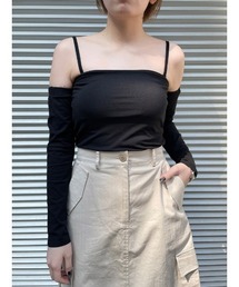 ENVYM | スリーブカットオフショルTOPS(Tシャツ/カットソー)