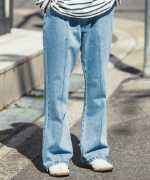 improves | デニム ピンタック フレアパンツ(デニムパンツ)