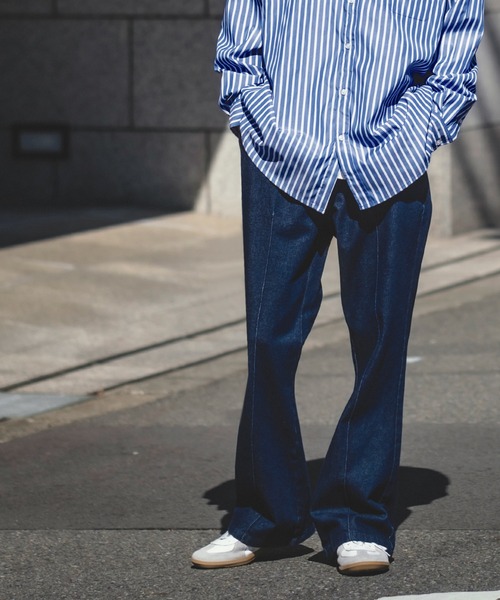 improves（インプローブス）の「デニム ピンタック フレアパンツ（デニムパンツ・メンズ・インディゴブルー/ブラック/ライトブルー/ライトブラック/ケミカルウォッシュ・LARGE/MEDIUM）」の18枚目の写真