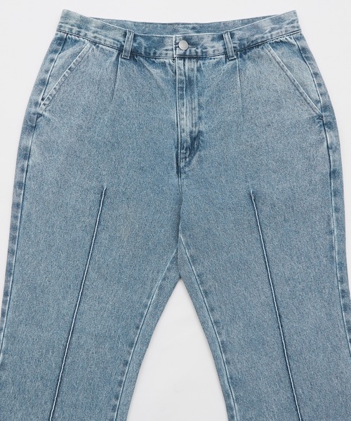 improves（インプローブス）の「デニム ピンタック フレアパンツ（デニムパンツ・メンズ・インディゴブルー/ブラック/ライトブルー/ライトブラック/ケミカルウォッシュ・LARGE/MEDIUM）」の13枚目の写真